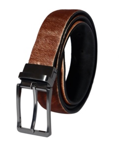 Nuevo diseño de fábrica, precio competitivo, cuero de vaca, pelo de vaca en el cinturón, cinturones personalizados para hombres y mujeres - Product Image 2