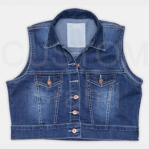 2025 Women's Distressed Ripped Casual <b>Jean</b> Jacket Sustainable Fitted Denim with Fur Details at Wholesale Price - Product Image 2