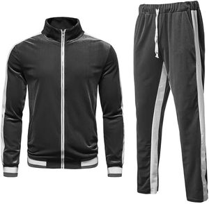 Chándal personalizado de 2 piezas con cremallera completa para hombre al por mayor, traje deportivo grueso con chaqueta y pantalones para ropa informal y deportiva - Product Image 1