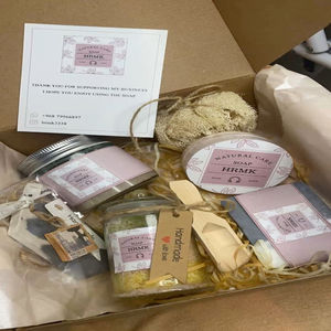 Coffret cadeau de spa marocain Hammam |   Savon noir, Gant Kessa, Argile Ghassoul, Huile d'argan, Eau de rose, Pack exfoliant, Ensemble de luxe pour spa, Pro - Product Image 1