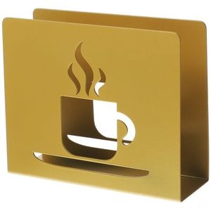 Hot Stainless Steel Napkin Dispenser Gold Plated Kitchen Napkin <b>Holder</b> with Coffe <b>Mug</b> Design for Tissue Boxes - Product Image 1