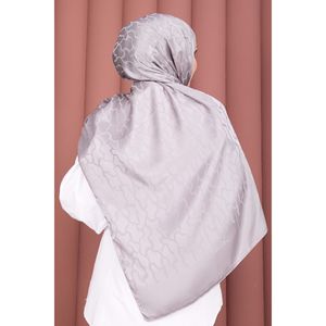 ผ้าคลุมไหล่ลายแจ็คการ์ดสีเทาสำหรับชาวมุสลิม - Product Image 3