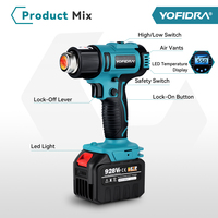 1000W sans fil avec 6 vitesses, affichage de la température LED, 18V DIY pour batterie Makita