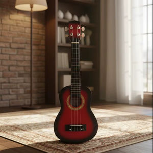 Ukulélé acoustique SOLOBEAT 4 cordes, corps en acajou, finition vernie, idéal pour les débutants, format voyage, design unisexe - Product Image 1