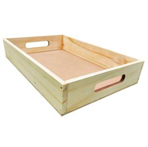 Precio al por mayor Bandeja de madera de acacia natural con mango de metal Bandeja de servicio de madera natural para el hogar Hotel Cena Ware Bandeja de servicio - Product Image 2