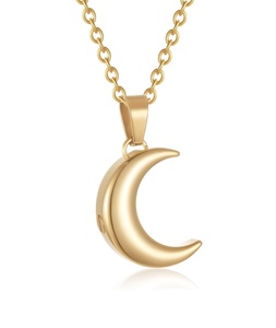 Collares de urna de Luna Dorada para cenizas, urna de recuerdo de cremación de acero inoxidable para cenizas humanas, conmemorativa para mujeres y hombres, tamaño personalizado - Product Image 6