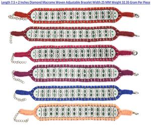 Wholesale Base Luxury Cubic Zirconia Handmade Thread Brass With Rhodium Plated Gift For Her Fashion <b>Bracelet</b> Jewelry - Product Image 1