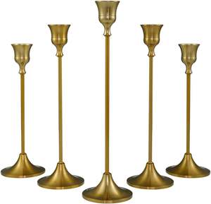 Juego de 6 candelabros de boda de oro cobre navideño, superventas, hierro metálico para decoración del hogar - Product Image 2