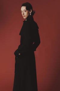 เสื้อโอเวอร์โค้ทผ้าไหมคอปกสูงพิมพ์ลายสำหรับผู้หญิงเสื้อโอเวอร์โค้ทฤดูหนาวแบบหรูหรา - Product Image 3