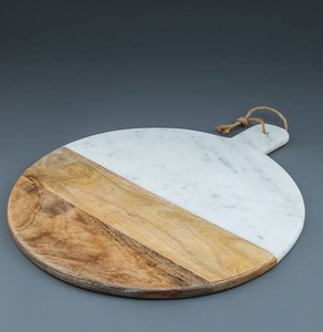 Excellent Wood & Marble Cutting Board Customizable <b>Pineapple</b> Shaped Marble Cheese Round Chopping Board for Kitchen - Product Image 6