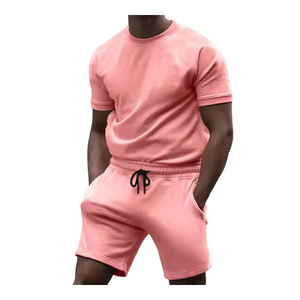 Tenues hommes décontracté pull rabattu contraste couleur personnalisée à manches courtes contraste couleur Shorts ensemble athlétique hommes Shorts ensemble - Product Image 5