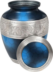 Venta caliente Urnas de cremación de aluminio Artesanías indias Diseño clásico Urnas funerarias para adultos - Product Image 3