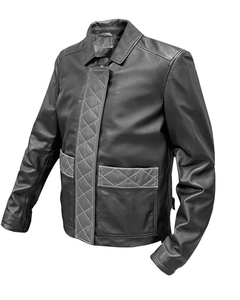 Veste en cuir de mouton pour femmes, fermeture à glissière avec rabat, 2 poches, veste en cuir noir de qualité supérieure pour plusieurs occasions - Product Image 2