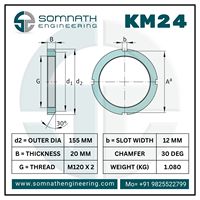 Precision CLASS 4 Bearing Lock Nut KM24 118MM Natural Finish Fully Threaded Stainless Steel Adapter Sleeve Nut