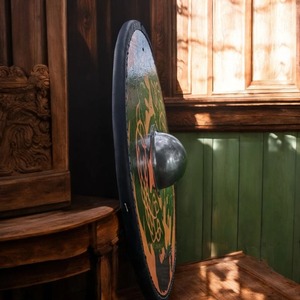 Escudo redondo de guerreros vikingos nórdicos, arte de pared, Escudo de madera DIY para batallas, hoja de acero personalizable por el fabricante de cuchillos - Product Image 4