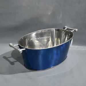 Cubo de hielo portátil de acero inoxidable en forma de barco con asas Enfriador de vino duradero y resistente al óxido para fiesta en casa Barware - Product Image 3