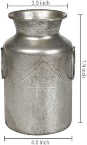 Grands vases à fleurs en métal fabriqués à la main avec finition dorée et noire antique pour une décoration élégante de salon ou de foyer - Product Image 4