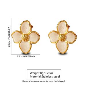 Conjunto de joyas de diseño de flores de moda con cadena de serpiente 304 acero inoxidable 18K chapado en oro PVD recubierto de oro acabado galvanizado - Product Image 5