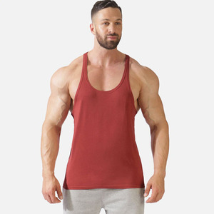 Camiseta sin mangas de Fitness de Color sólido para hombre, larguero de gimnasio básico personalizado con decoración de insignia, camisetas fabricadas - Product Image 2