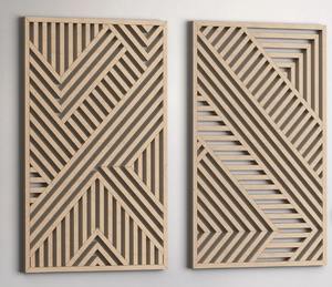 Panneau mural rond en bois naturel artisanal de luxe Art déco Décoration murale moderne Cadeau de pendaison de crémaillère - Product Image 1