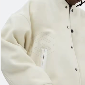 Chaqueta con letras de chenilla bordadas para hombre, cuello levantado, personalizable, algodón/poliéster, alta calidad, venta al por mayor, 2025 - Product Image 3