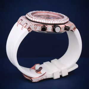 Tùy Chỉnh Hoàn Chỉnh Iced out VVS Moissanite Kim Cương Studded Sang Trọng Tự Động Thạch Anh Analog Xem 41Mm Quay Số Hiển Thị Cho Nam Giới - Product Image 6