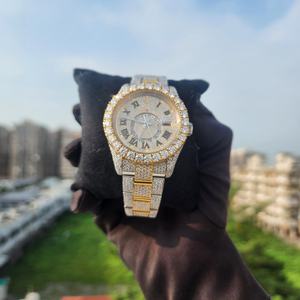 Montre en diamant Mossonite VVS1 directement de l'usine, acier inoxydable, entièrement sertie de diamants, luxe, homme, automatique, montre de luxe - Product Image 4