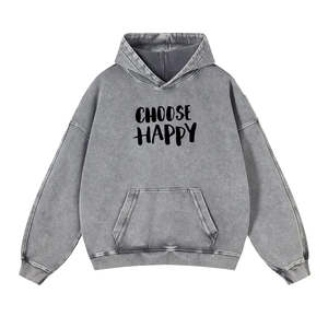 Venta al por mayor de lujo 100% algodón Terry Sudadera con capucha de gran tamaño personalizado lavado ácido Diseño impresión digital para la ropa de invierno de los hombres - Product Image 1