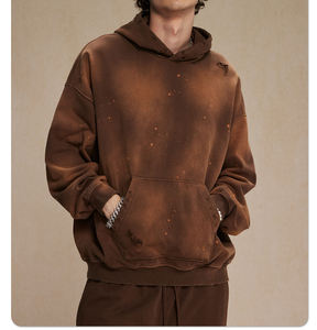 เสื้อฮู้ดมัดย้อมสำหรับผู้หญิงเสื้อมีฮู้ดพิมพ์โลโก้ลำลองแบบใหม่เสื้อปักลายกรดซักได้ใส่ได้ทั้งชายและหญิง - Product Image 4