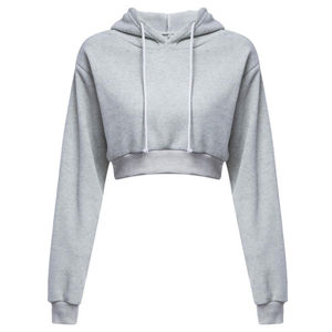 Women's Breathable Premium Quality Knitted Full <b>Sleeve</b> <b>Crop</b> <b>Top</b> Hoodie Front Anti-Pilling Adjustable Hooded Winter Season - Product Image 6
