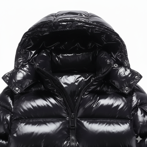 Veste d'hiver à capuche respirante et brillante pour hommes 100% polyester devant - Product Image 3