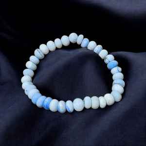 กำไลข้อมือลูกปัดสีฟ้าโอปอลยืดได้7-8มม. เครื่องประดับอัญมณีลูกอมเทรนด์ชายหาดฤดูร้อนของผู้หญิงแฟชั่น2025น้ำหนักเบา - Product Image 4