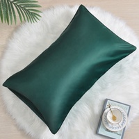 Taies d'oreiller en satin de polyester de luxe avec logo personnalisé brodé, absorbant l'humidité