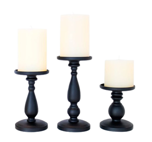 Rustic Design Wooden <b>Candle</b> <b>Pillar</b> Holder Ceramic Texture <b>Colour</b> Wrought Iron <b>Pillar</b> <b>Candle</b> Holders for Home and Wedding - Product Image 3