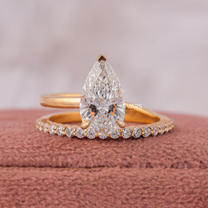 แหวนหมั้นเพชรทรงลูกแพร์ 2.00 กะรัต ความสะอาดระดับ F VVS เพชรเลี้ยงในห้องปฏิบัติการ สำหรับผู้หญิง หรูหรา ได้รับการรับรองจาก IGI ทองคำขาว 18k - Product Image 1