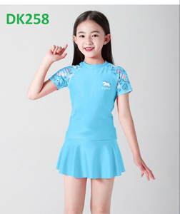 Women Kids' High Quality Quick Dry Fitness Swimwear Custom Floral Design Waterproof Nylon Spandex Swimming Pants Front Teenagers - Product Image 4