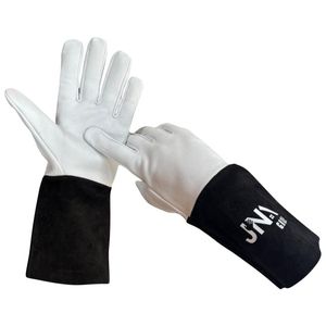 Venta al por mayor XL tamaño TIG Argón guantes de soldadura de alta temperatura resistente al calor piel de cabra cuero de vaca Anti-Corte mano brazo protección - Product Image 2