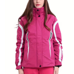 Servicios OEM, Chaqueta de Esquí de Punto Transpirable y Cálida para Mujer, de Alta Calidad, Personalizada, con Capucha y Cremallera, Color Rosa - Product Image 1