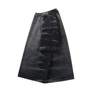 Camiseta sólida lavada con ácido de verano para hombre 100% algodón 320 GSM estilo Hip Hop estampado informal en tela de punto de manga corta - Product Image 3