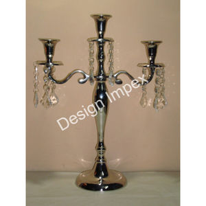 Bougeoir décoratif pour occasion d'événement Bougeoir antique perlé en cristal d'aluminium moulé et bougeoir pour Noël - Product Image 5