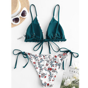 Conjunto de Bikini de 2 Piezas Cómodo y a la Moda, con Aros, Corte Alto, Secado Rápido, Push-Up, para Playa, Alta Calidad, Precio Económico - Product Image 4