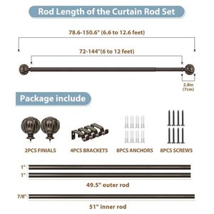 Finest Quality Metal Matte <b>Black</b> Modern Design Curtain Rod with <b>Bracket</b> Home Decor Window Accessories - Product Image 2