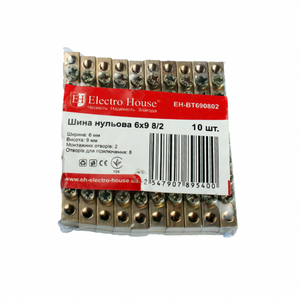 ขั้วต่อไฟฟ้า8ช่องทองเหลืองพร้อมสกรู6x9สำหรับบล็อกขั้ว100A 2รูสินค้าคุณภาพดี - Product Image 1