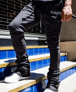 Conjunto de chándal de lana con estampado de abullonado en 3D personalizado, conjunto de pantalones de chándal acampanados de algodón de gran tamaño y Sudadera con capucha para hombre - Product Image 5