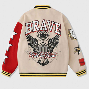 Veste universitaire unisexe avec logo brodé personnalisé, nom de l'équipe, numéro, vêtements d'extérieur rétro, broderie personnalisée, vêtements d'équipe scolaire - Product Image 2