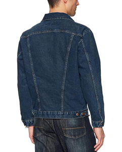 High Street Style hommes 100% coton Denim veste décontracté couleur unie poche léger printemps veste haute qualité vêtements pour hommes - Product Image 5