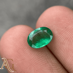 Émeraude naturelle ovale de mine zambienne, facettée, pour la création de bijoux, pierre précieuse en vrac certifiée 1ct - Product Image 2