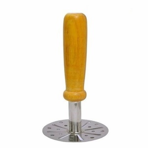 Wooden Handle Stainless Steel <b>Potato</b> <b>Masher</b> Manual Hand Press Vegetable <b>Masher</b> for Kitchen Pav Bhaji Tool Made in India - Product Image 2