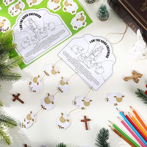 30 Sets de Adornos Colgantes de Pastor, Kit de Manualidades DIY Bíblicas para Colorear, Actividad Artística para el <span class=keywords><strong>Domingo</strong></span> de la Semana Santa, Suministros para Fiestas Religiosas - Product Image 1