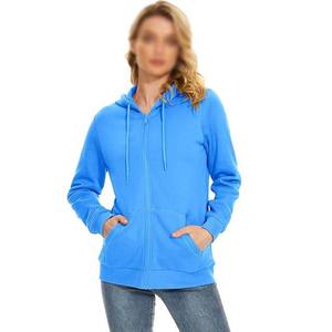 Sweat à capuche zippé pour femme en coton 100% de haute qualité, manches longues, style décontracté et streetwear, léger, fabriqué au Pakistan - Product Image 6